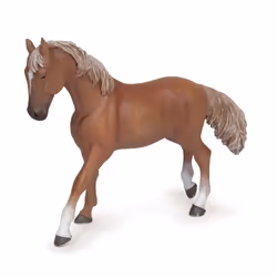 Papo Jument pur-sang anglaise alezan, 3 an(s), Horses, foals and ponies, Marron, Blanc, PVC