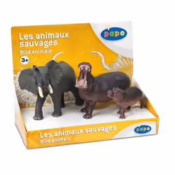 Papo Boîte présentoir animaux sauvages 2 (3 fig.), 38 g