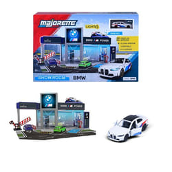 Diorama BMW + 1 Véhicule - MAJORETTE - Présentoir collector - Voiture métal incluse - Échelle 1/64 - Dès 3 ans