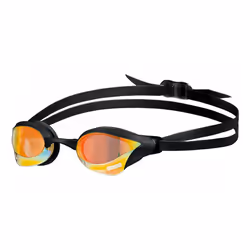 Arena Cobra Core Swipe Mirror, Unisexe, Taille unique, Or, Caoutchouc thermoplastique (TPR), Orange, Polycarbonate