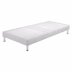 EBAC literie SL15, Taille unique, Blanc, Monochromatique, Bois, Polyester, Polypropylène, Contre-plaqué