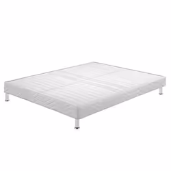 EBAC literie SL15, Taille Double, Blanc, Monochromatique, Bois, Polyester, Polypropylène, Contre-plaqué