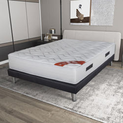 Ebac - Matelas ressorts ensachés 140x190 cm h27 cm ferme blanc - rundi