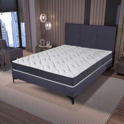 Ebac Literie - Matelas mousse 160x200x20 cm moelleux blanc et gris foncé - meliare
