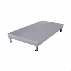 Sommier tapissier SR9 - EBAC - Gris clair - Lattes bois - 80x200