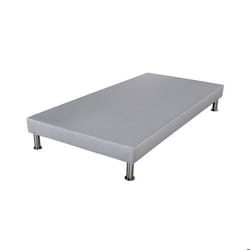 Sommier tapissier SR9 - EBAC - Gris clair - Lattes bois - 80x200