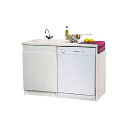 Nova - Meuble sous-évier sim lav'vaisselle 1 porte blanc 1200x600mm Néova