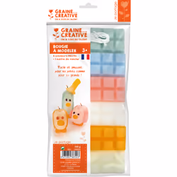 GRAINE CREATIVE Bougie À Modeler 240G Plaques Pastel, 6 an(s), Cire, Multicolore, 1 pièce(s)