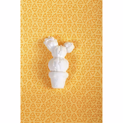 GRAINE CREATIVE 1 Plâtre Cactus Plat, Plâtre, Blanc, 1 pièce(s)
