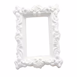 GRAINE CREATIVE Mini Cadre Rectangulaire Baroque, Blanc, 1 pièce(s)