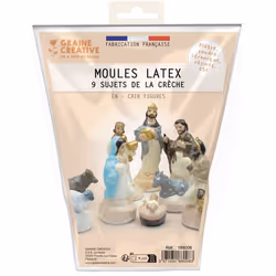 Moules en latex - La Crèche - Lot de 9 - Réutilisables - Pour plâtre et céramique - Mixte