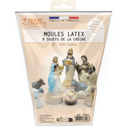 Moules en latex - La Crèche - Lot de 9 - Réutilisables - Pour plâtre et céramique - Mixte