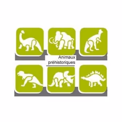 6 Pochoirs Plastique Dinosaures