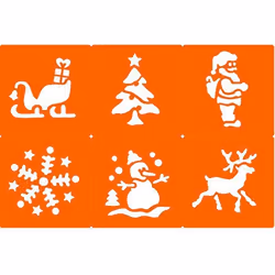 Pochoirs de Noël pour enfants - DTM LOISIRS CRÉATIFS - Lot de 6 - Plastique réutilisable - Vert