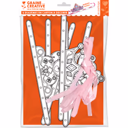 GRAINE CREATIVE Lot De 6 Diadèmes Carton À Décorer, Femelle, 6 an(s), Carton, Blanc, France, 520 mm