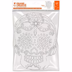 6 masques plats en carton à colorier - Calavera mexicaine