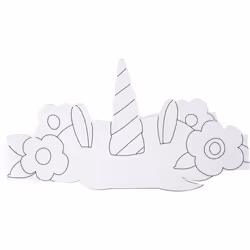 GRAINE CREATIVE Sachet De 6 Couronnes En Carton A Decorer - Licorne, 6 an(s), Carton, Blanc, 1 pièce(s)