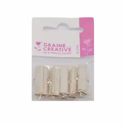 10 Fermoirs griffes plats couleur argent 25 x 6 mm