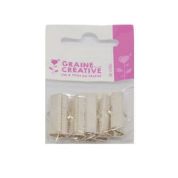 10 Fermoirs griffes plats couleur argent 25 x 6 mm