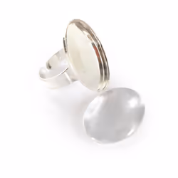 GRAINE CREATIVE Bague Ovale 25X18Mm + Cabochon, Argent, 1 pièce(s)