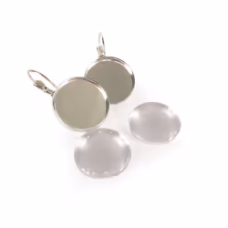 GRAINE CREATIVE Boucles D'Oreille 19Mm + Cabachons, Argent, 2 pièce(s)