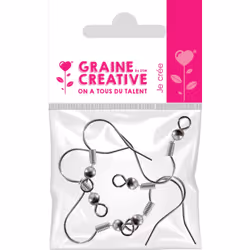 GRAINE CREATIVE Sachet De 6 Boucles D'Oreilles Pendentifs Argentées