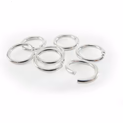 Lot de 20 anneaux brisés 7mm couleur argent