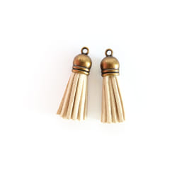 GRAINE CREATIVE 2 Tassels Finition Bronze Blanc