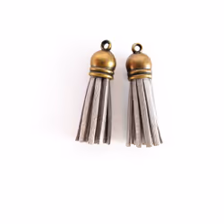 GRAINE CREATIVE 2 Tassels Finition Bronze Argenté, Suédine, Métal, Argent, Bronze, 2 pièce(s)
