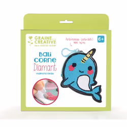 GRAINE CREATIVE Kit Diamond Portemonnaie Balicorne, Bleu, 6 an(s), 10 an(s), Garçon/Fille, Plastique, Chine