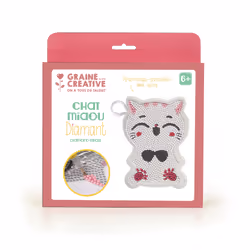 GRAINE CREATIVE Kit Diamond Portemonnaie Chat, Blanc, 6 an(s), 10 an(s), Garçon/Fille, Plastique, Diamant Mosaïque