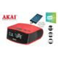 Radio-réveil FM/DAB+ avec prise USB pour recharge - AKAI - Rouge