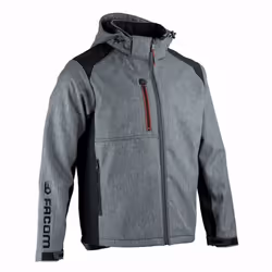 Veste softshell FACOM Trial Noir/Gris - FXWW2020E - Cette veste professionnelle de la marque Facom est un softshell de travai ...