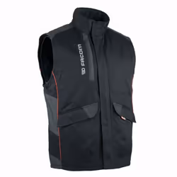 Ce bodywarmer de travail de la marque Facom Workwear est idéal pour la mi-saison. Avec son matelassage intérieur, son col dou ...