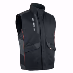 Ce bodywarmer de travail de la marque Facom Workwear est idéal pour la mi-saison. Avec son matelassage intérieur, son col dou ...