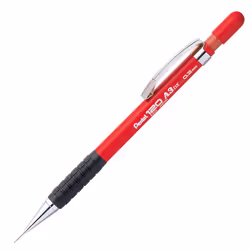 Pentel 120 A3, Rouge, Plastique, Caoutchouc, Noir, HB, 0,3 mm, Rond