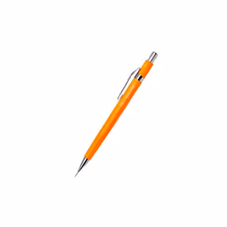 Pentel Sharp 200, Orange, Argent, Métal, Plastique, Gris, HB, 0,5 mm, Rond