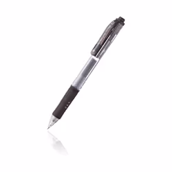 Pentel Hybrid Gel Grip, Stylos rétractables à encre gel, Noir, Noir, Transparent, Moyen, 0,7 mm, Métal