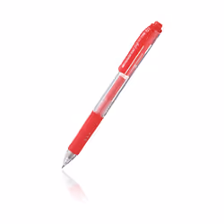 Pentel Hybrid Gel Grip, Stylos rétractables à encre gel, Rouge, Rouge, Transparent, Moyen, 0,7 mm, Métal