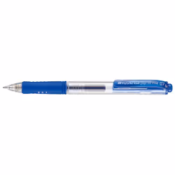 Pentel Hybrid Gel Grip, Stylos rétractables à encre gel, Bleu, Bleu, Transparent, Moyen, 0,7 mm, Métal