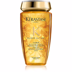 Le shampoing Kérastase Elixir Ultime ravive les cheveux mats et fatigués, sans brillance. Une riche mousse vous permet de par ...