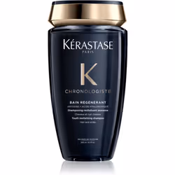 Chacun de vos lavages de cheveux peut devenir synonyme d’instant sensuel. Le shampoing fortifiant et revitalisant Kérastase Chronologiste Bain Régénérant éveille vos cheveux et votre esprit par son parfum caractéristique. Il élimine les impuretés du cuir chevelu tout en hydratant profondément