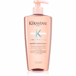 Le shampoing nourrissant Kérastase Bain Riche Chroma Respect a été conçu pour tous les types de cheveux fragilisés ou abîmés  ...