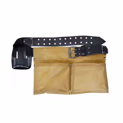 Description générale Poche à clous en croûte de cuir véritable, dotée de 2 larges poches et d'un porte-marteau. Sa ceinture e ...