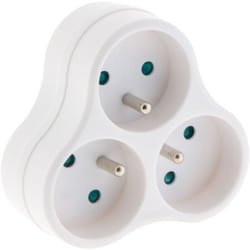Multiprise biplite 16A façade - blanc - Zenitech