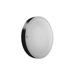 L'ebenoid - Hublot fluo 2X18W ø 320mm polycarbonate noir avec lampes 4000K G24q-2 et ballast elec CL2 IK10 IP54 axiome T2 ebenoid 073264