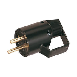 Fiche mâle 2P+T 16A IP40 à anneau - Noir - Lébénoïd