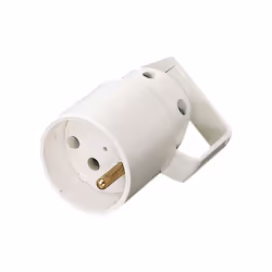 Fiche femelle 2P+T 16A IP40 caoutchouc à anneau + eclipse Blanc Permet le branchement d'appareils nécessitant une mise à la t ...