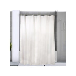 Barre tringle pour rideau de douche ou baignoire extensible sans perçage en Alu KRETA 75-125cm Brossé Spirella