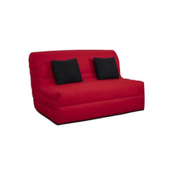 Canapé lit Alix bz 140 mousse 35 kg couette rouge